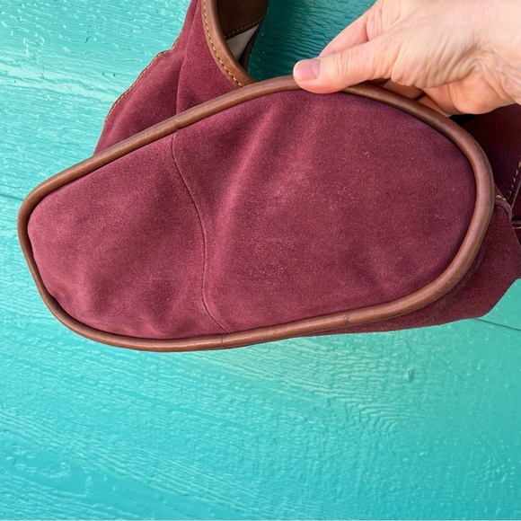 Ugg Medium Large Suede Leather Single Strap Shoulder Bag Cranberry Slouchy Hobo - Picture 7 of 10